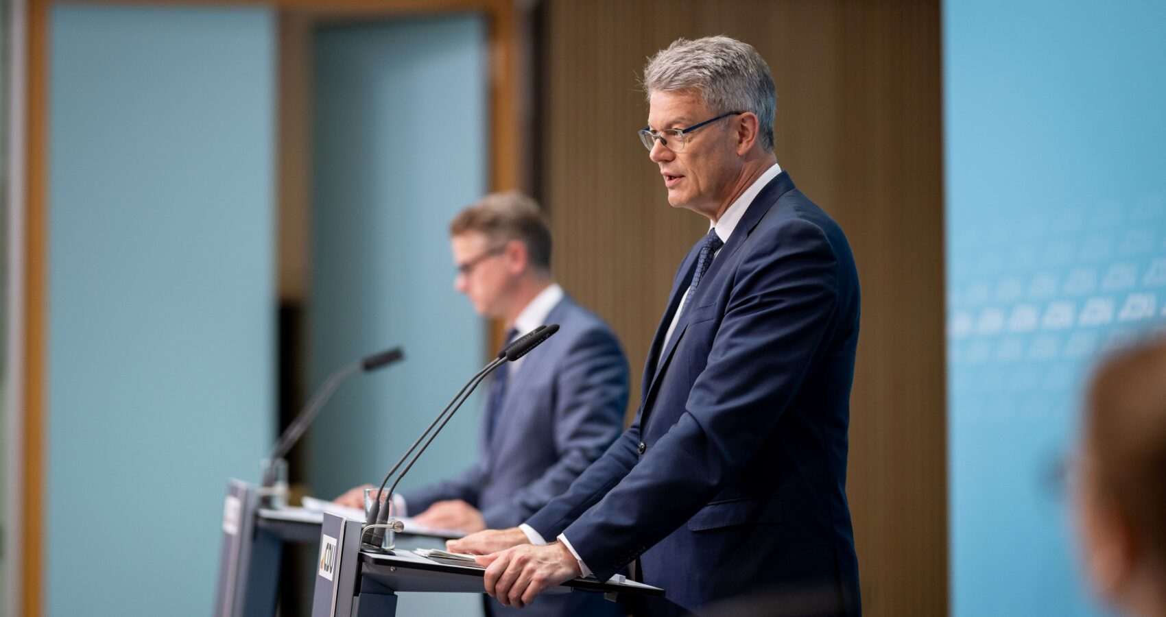 Pressekonferenz mit CDU-Generalsekretär Carsten Linnemann und Verkehrsminister Patrick Schnieder (CDU)